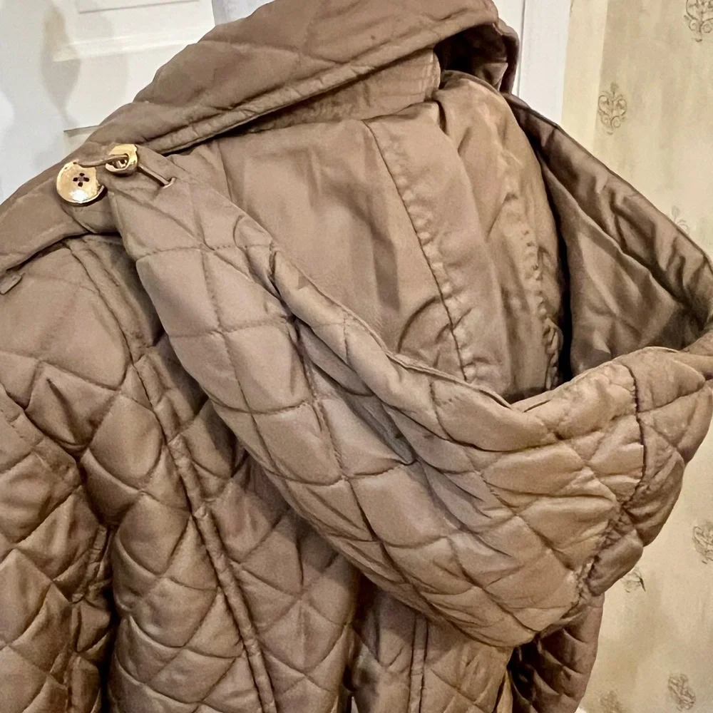 Michael Kors Quilted Tan Trench Coat - Picture 8 of 11